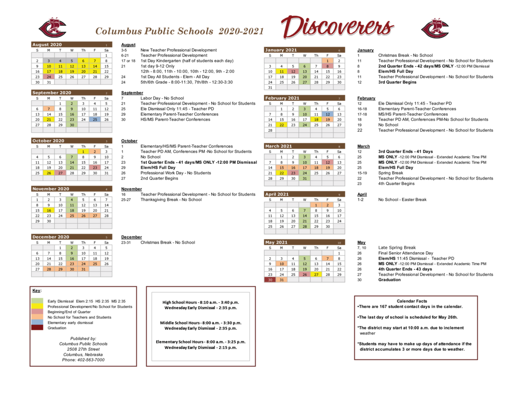 2020 2021 Calendar Announced Columbus High School 2020 2021 Calendar Announced Columbus High School