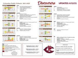 CPS Updated Calendar as of 4/12/2022