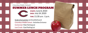 Summer Lunch Program Begins June 8th.