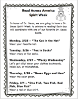 Dr. Seuss Spirit Week