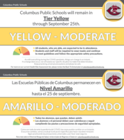 CPS Will Remain in Yellow from September 8-September 25.