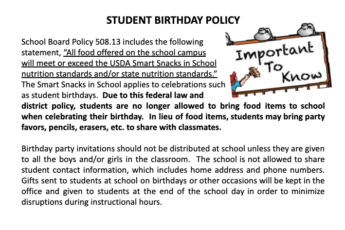 Student Birthday Policy
