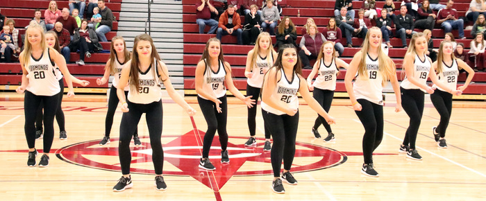 Diamond Dancers perform during half-time of the basketball game against Norfolk