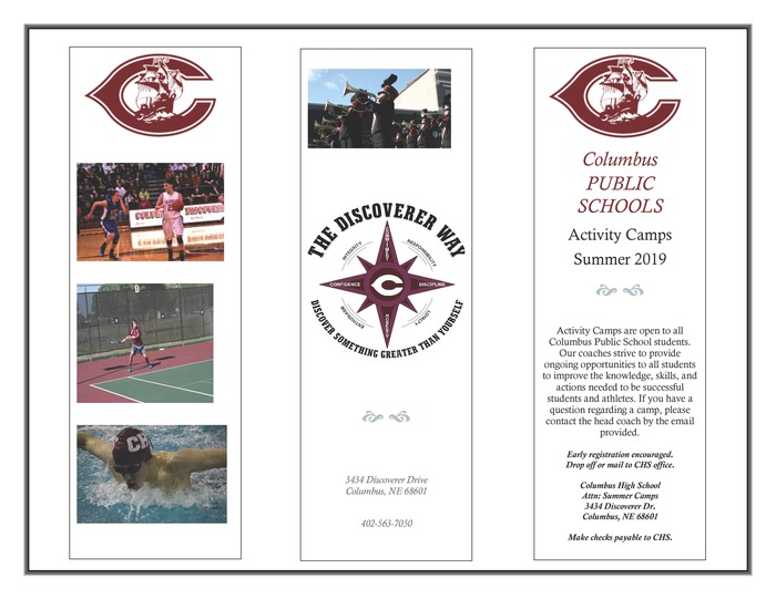 Listing of the CHS summer activities