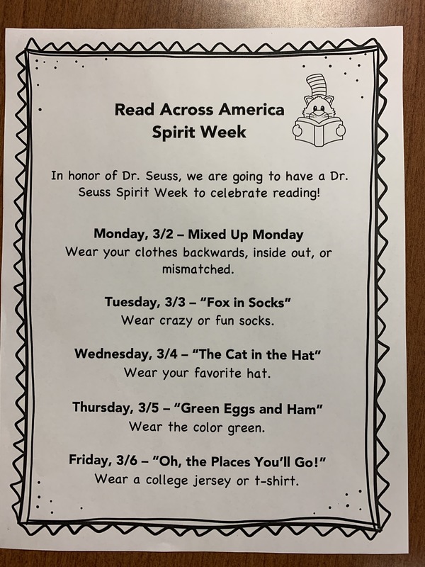 Read Across America Week March 2nd-4th